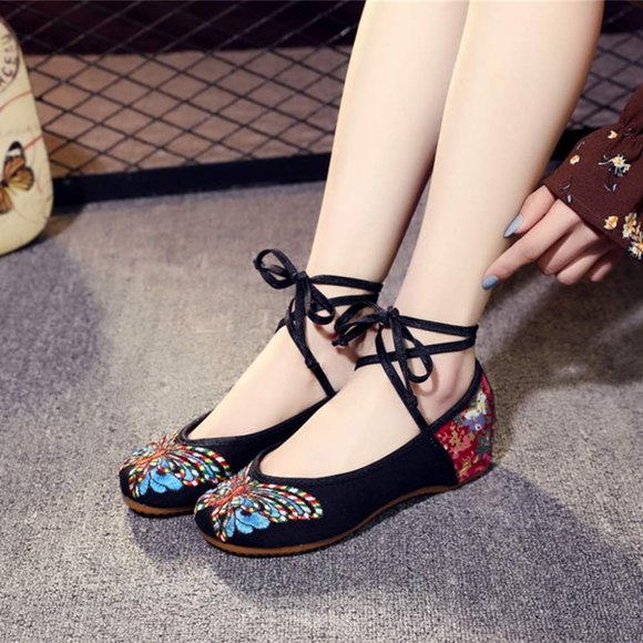 Cinak Shoes - Cinak Butterfly Ballet Flat Shoes Size 41